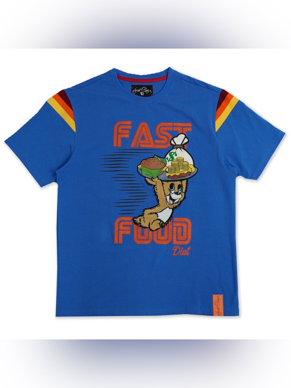 F121 Makobi Jeans Tom & Jerry Embroidery Fast Food Tee